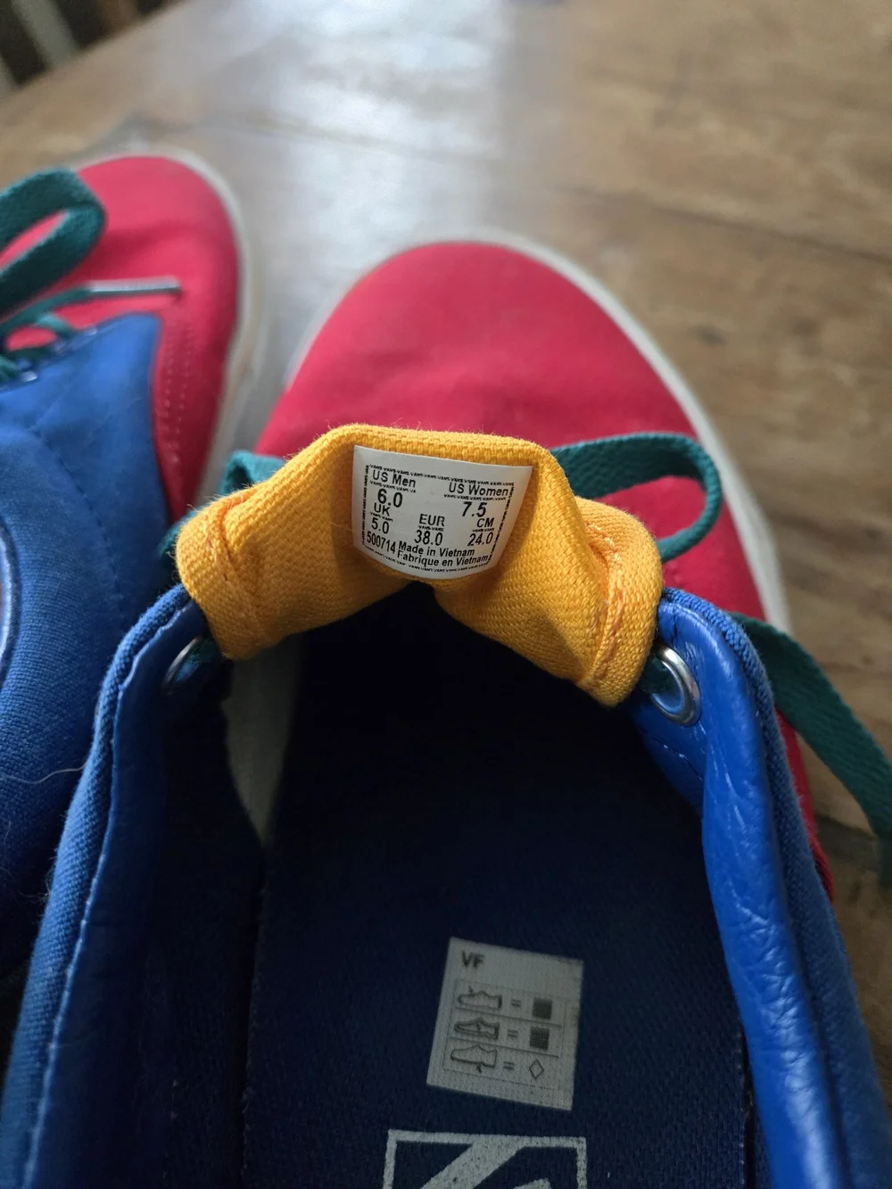 Vans Two-Tone Red & Blue Canvas Sneakers